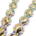 Large Gold Diamond Clear AB Rectangle Resin Gemstone Trimming Carnival Costumes Accessories