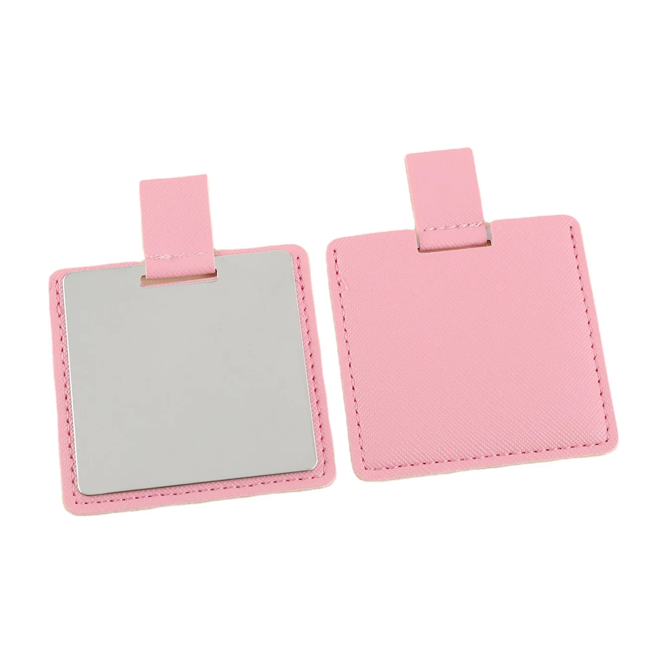 Single-Sided Portable Stainless Steel Square Cosmetic Mirror with Customized Logo