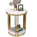 Corner Table Modern Metal End Tables Marble Top Golden Stainless Steel Living Room Furniture 2022 New Design Round Side Table