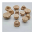Round Unfinished Natural Wooden Wardrobe Dresser Furniture Drawer Pull Handles Wood Cabinet Knob