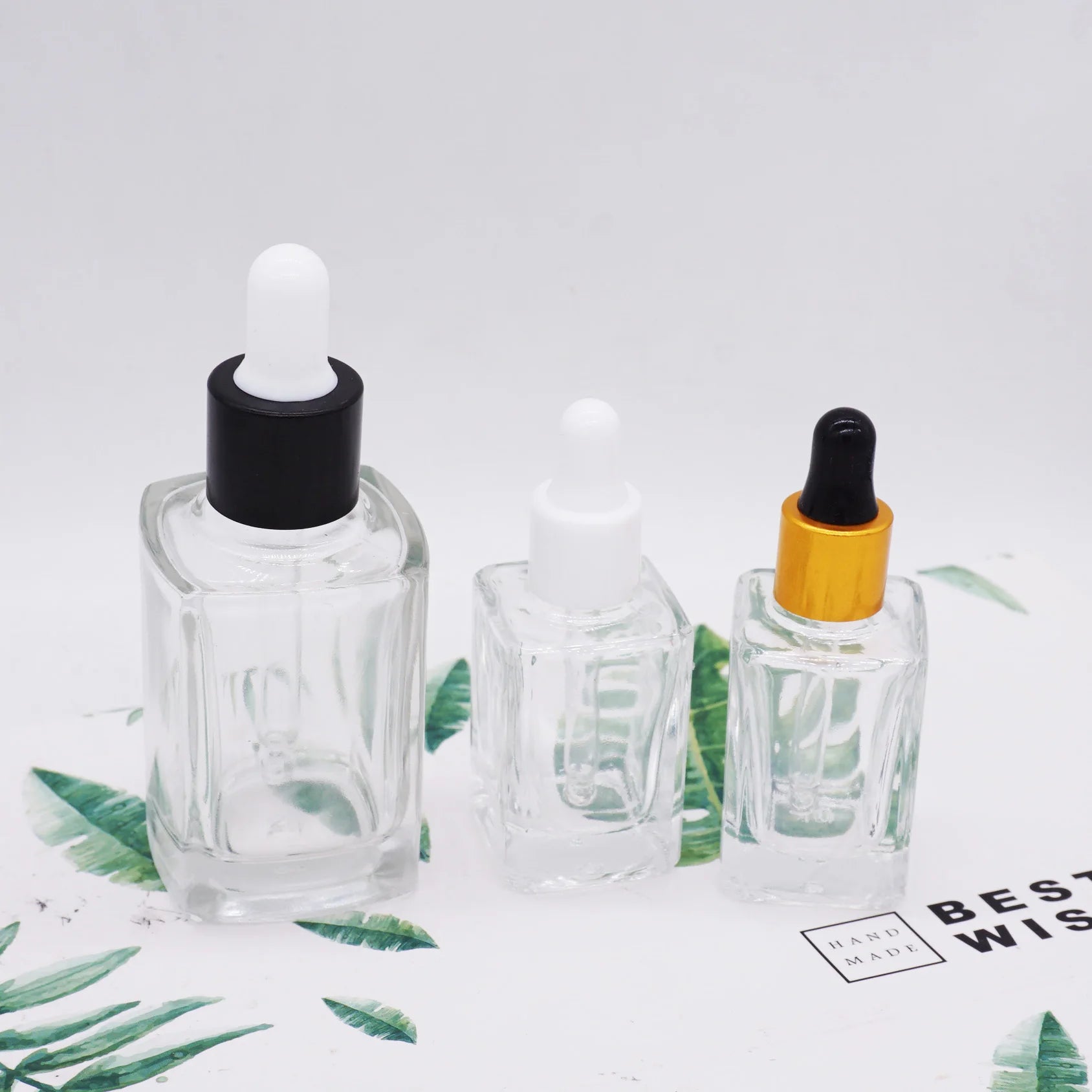 15ml 30ml 40ml square Essential Oil Bottle Glass with Black Dropper