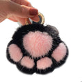 Cute Fashion High Level Lovely Bear Paw Pattern Pretty Cute Cat-Pad Plush Key Chain Soft Rabbit Fur Pom Pom Plush Keychain Toy