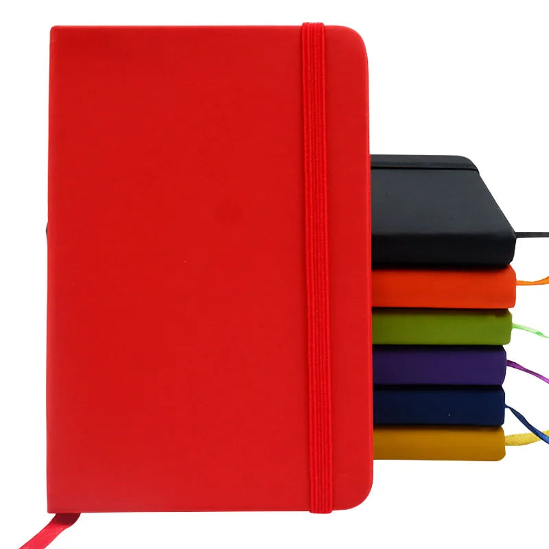 Promotion PU Leather Diary Notebook with Elastic Ribbons Pen Holder Custom Notebook Mix Colors Stock Hardback Journal Notebook
