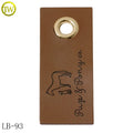 Rectangle Shape Bags Leather hang Tags Custom Private Name Patches Brown Color Backpack Real Labels With Eyelet