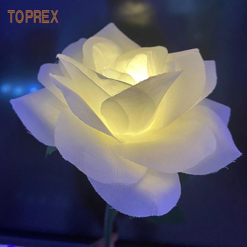 Customized Artificial LED  Light up Rose for Outdoor Wedding Event Party Decoration