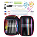 SHELIKE 100pcs DIY Aluminum Crochet Kit With Yarn Knitting Needles Sewing Kit Tools Crochet Hook Set