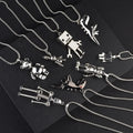 European American Street Fashion Men Hip Hop Necklace Stainless Steel Jewelry Personality Female Ins Sweater Chain Pendant