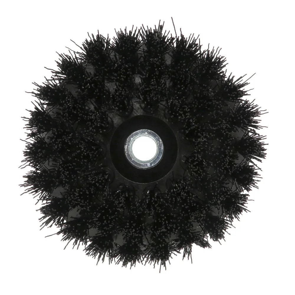 4 Inch Hollow Rodless M14-2 Black Drill Cleaning Brush Electric Cleaning Brush Polishing Brush for Car Bathroom Kitchen