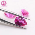 Wholesale Loose Gemstone Pear Cut 2x3 mm to 10x12 mm Synthetic 3# pink Corundum Ruby