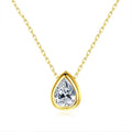 Wholesale S925  Silver  Platinum 18kgp Gold  Chain Water Drop Cubic Zircon Necklace for Women