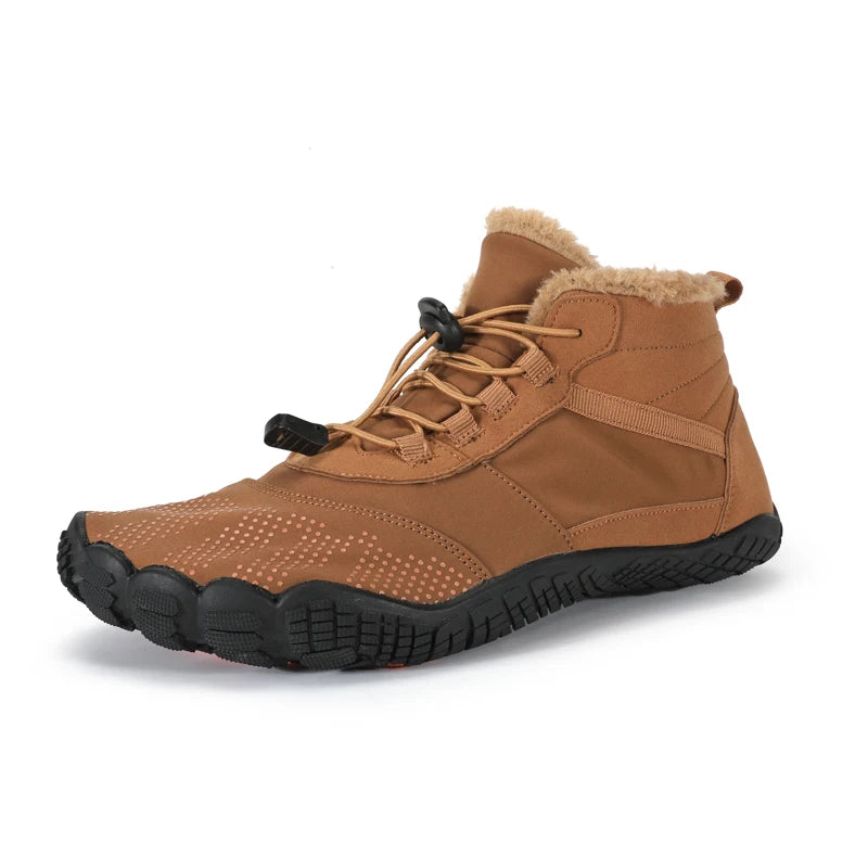 Yoris Warm Fur Snow Boots Fivefingers Lace up Outdoor Waterproof Barefoot Shoes Winter Hiking Boots