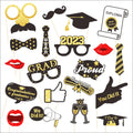 Graduation Photo Booth Props Class of 2023 Grad Decor With Sticks for School Grad Party Decor Favors Supplies