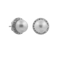Wholesale Fresh Water Pearl Earrings Zircon Earrings 925 Sterling Silver Pearl Silver Earrings Stud