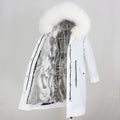 OFTBUY Women's X-Long Parka Winter Jacket Real Fur Coat Natural Raccoon Fox Fur Hood Waterproof Windproof Detachable Rabbit