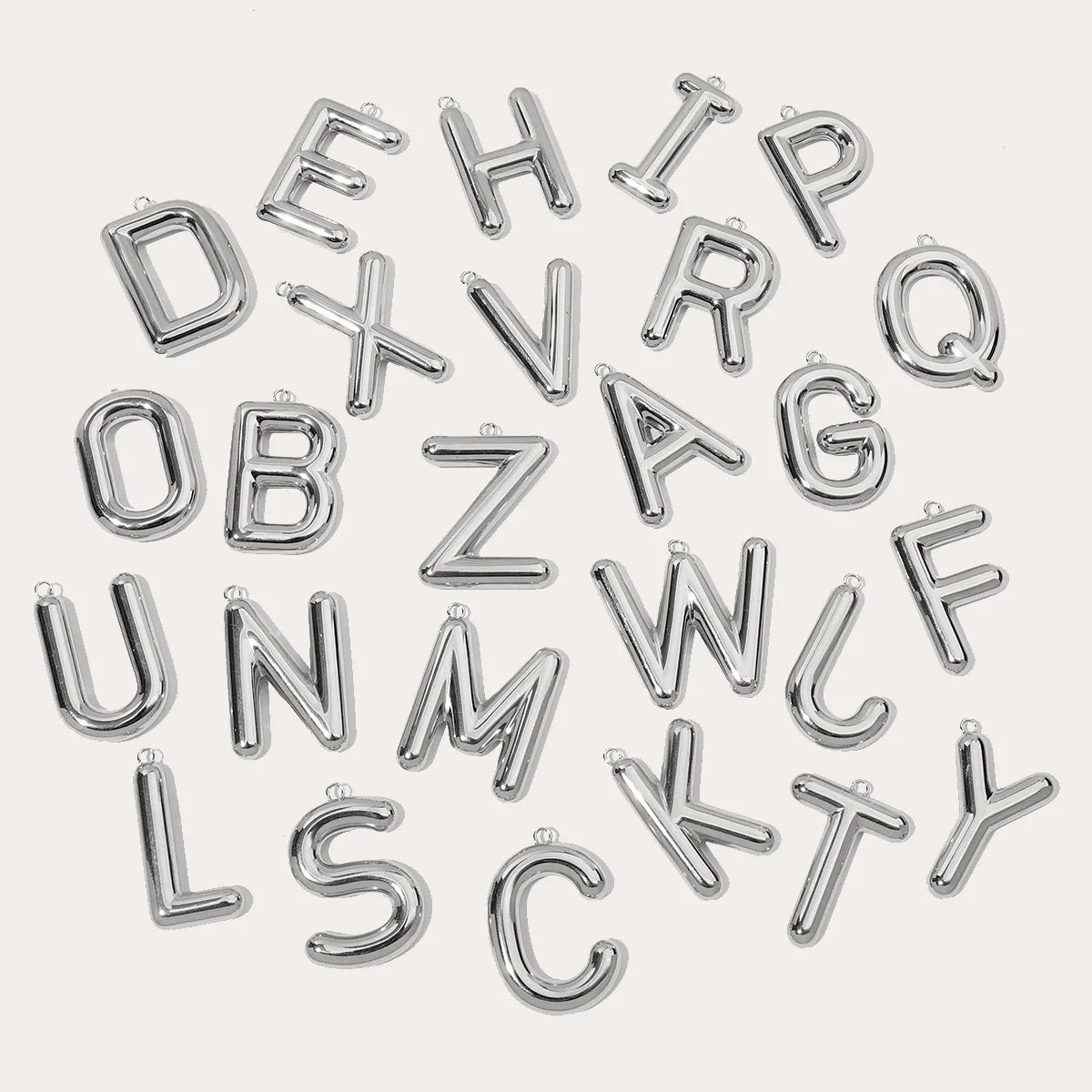 Beimai OEM Charms For Jewelry Making Large Letters Silver Plated Waterproof Stainless Steel Jewelry Accessories