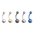 Trendy Fashion Jewelry for Women G23 Titanium 14G Banana Belly Button Ring Navel Piercing Jewelry