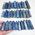 Natural Rough Gemstone Carving Blue Kyanite Wand Mineral Crystal Kyanite with Quartz Towers