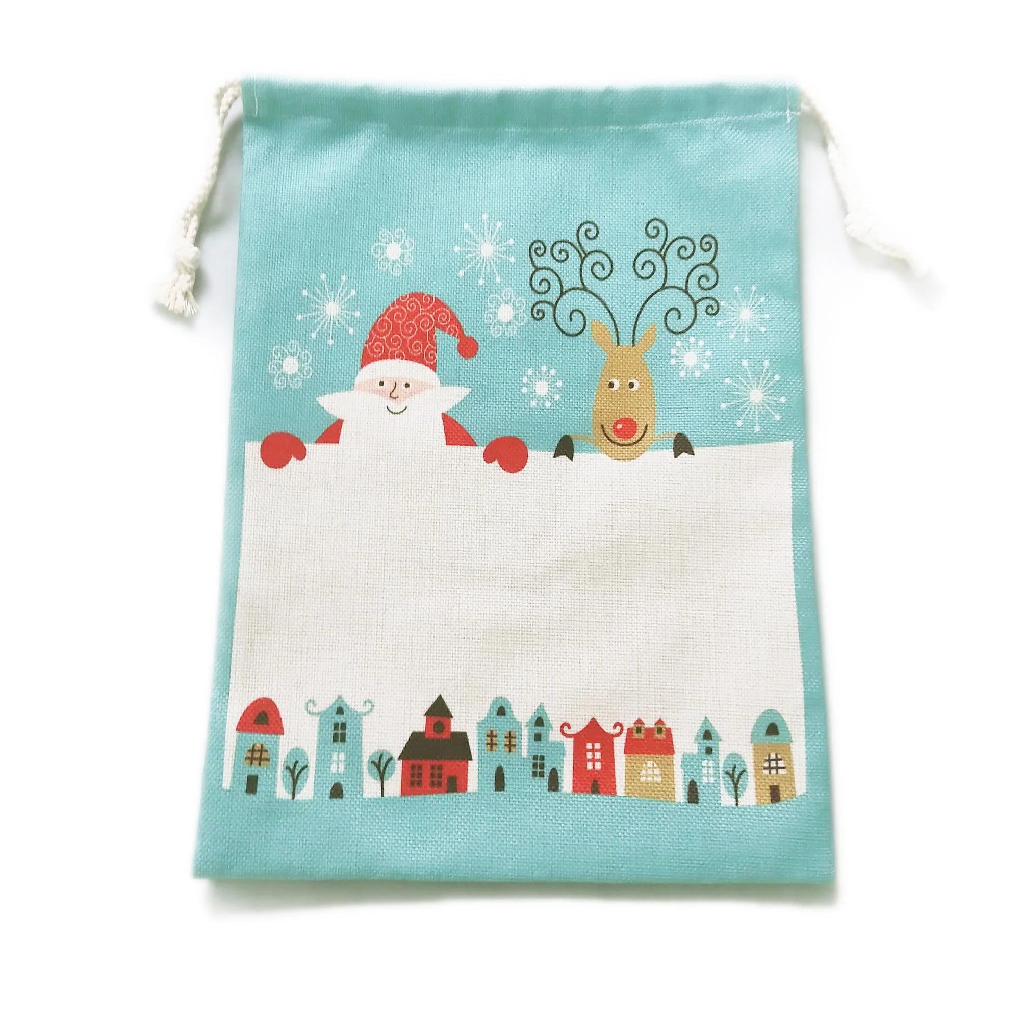 Qualisub Personalized Sublimation Santa Sacks Drawstring Santa Bags for Sublimation Design Christmas Gift Bags
