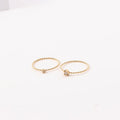 High End 18K Plain Gold 4 Claw Zirconia Dainty Rope Rings Stainless Steel Trendy Simple Gold Plated Jewelry