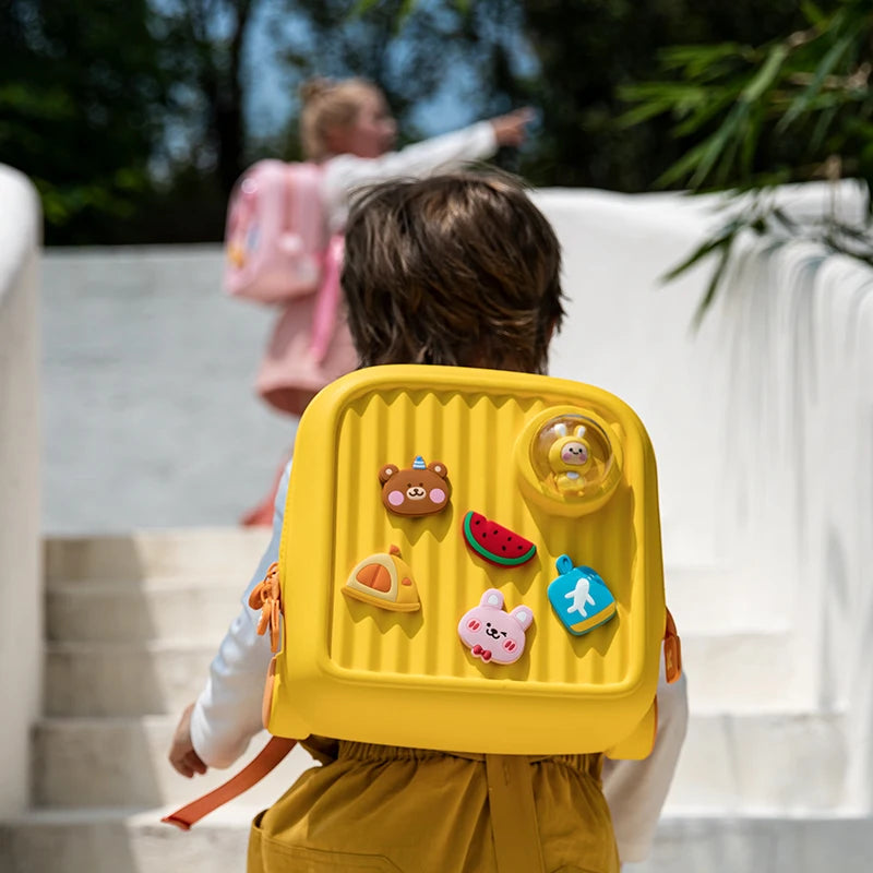 Children's DIY Pattern Soft Backpack with Ridge Protection Cute Fun Candy Design for Kids & Teens Storage