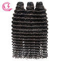 CLJhair Brazilian Virgin Human Hair Braid in Thick Natural Black  Deep Curly Bundles With Lace Closure Frontals  for Knots