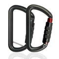 JRSGS 6-11kN Safety D-Shaped Lightweight 7075 Aviation Aluminum Oxidation Finish Snap Hook Carabiner Screw Outdoor Hammock Clip