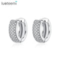 LUOTEEMI Wholesale Jewelry Fashion New Arrival CZ Crystal Micro Pave Hip Hop Round Hoop Earrings for Women