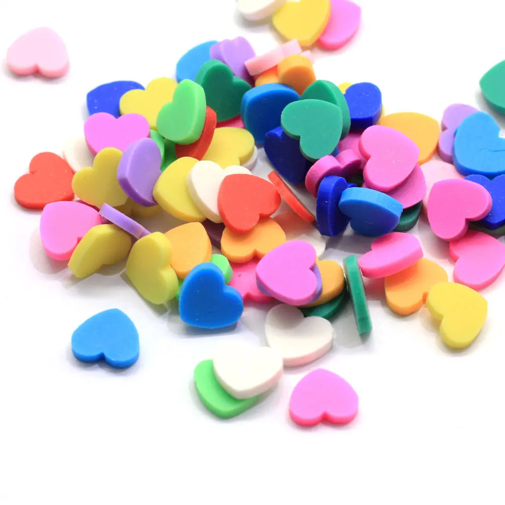 2*8*9mm Heart Letter Polymer Clays Slices  Sprinkle for Handwork DIY Decoration Plastic Klei Mud Nail Art Accessories