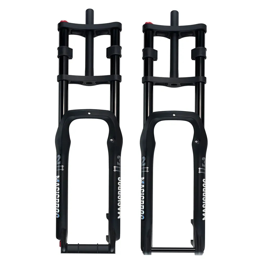 MAGICBROS 20/26 Inch 4.0 Magnesium Alloy Air Suspension Double Crown Fat Bike Fork with 190mm Travel for MTB/Electric Bikes