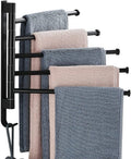 Modern Metal Five Arm Folding Swing Hanger with Bronze Finish Double Towel Bars Bathroom Towel Rack