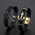 New Design Trendy Stainless Steel Anchor Punk Style Unisex Charm Bracelets & Bangles Accessories