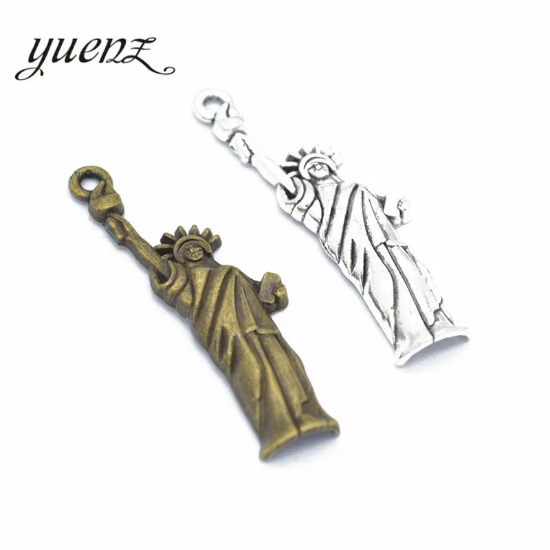 YuenZ 2 Color Antique Silver Color Statue of Liberty Charms Zinc Alloy Pendant Jewelry DIY Necklace Earring 50*14mm I132