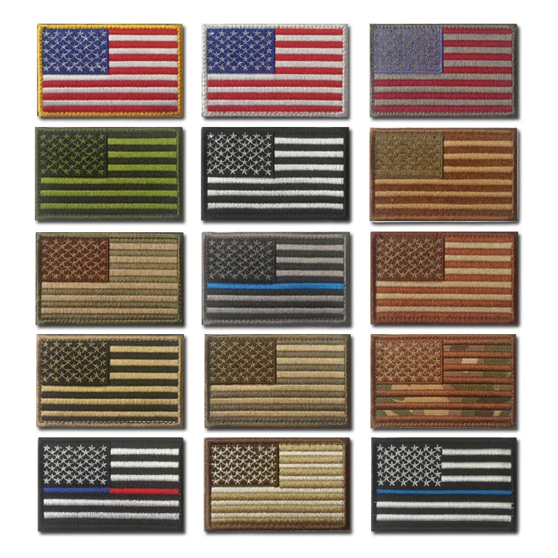 Custom Fabric Iron-On Patches Environmental Protection National Flag Badge Emblem Logo Embroidered with Sequins Style Canvas