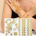 Custom OEM Trend Wholesale Hot Stamping Tattoo Stickers Hand Wist Metal Bracelets Temporary Henna Tattoo Stickers for Women