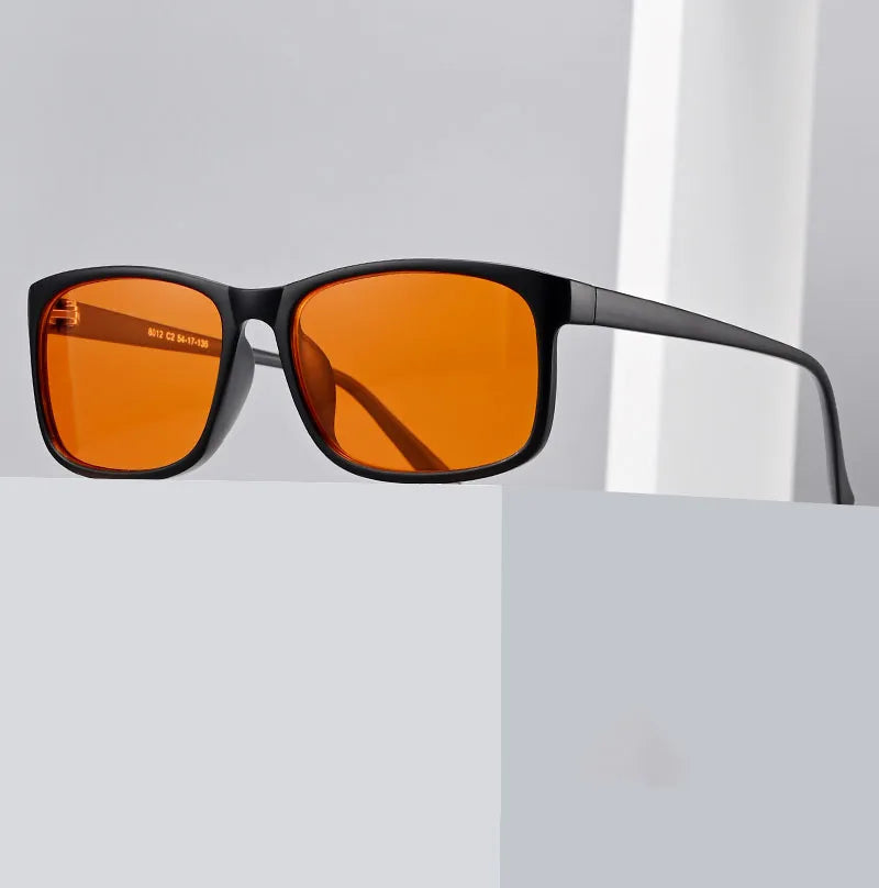 Fashion Custom logo Polarized Retro Square Frame Sunglasses Yellow Orange Lenses Sunglasses Men