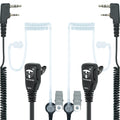 Factory Price TechSide TSPN-2 Rubber Pneumatic Over-Ear Spiral Cable 200 cm Microphone Earpiece Security Compatible Kenwood