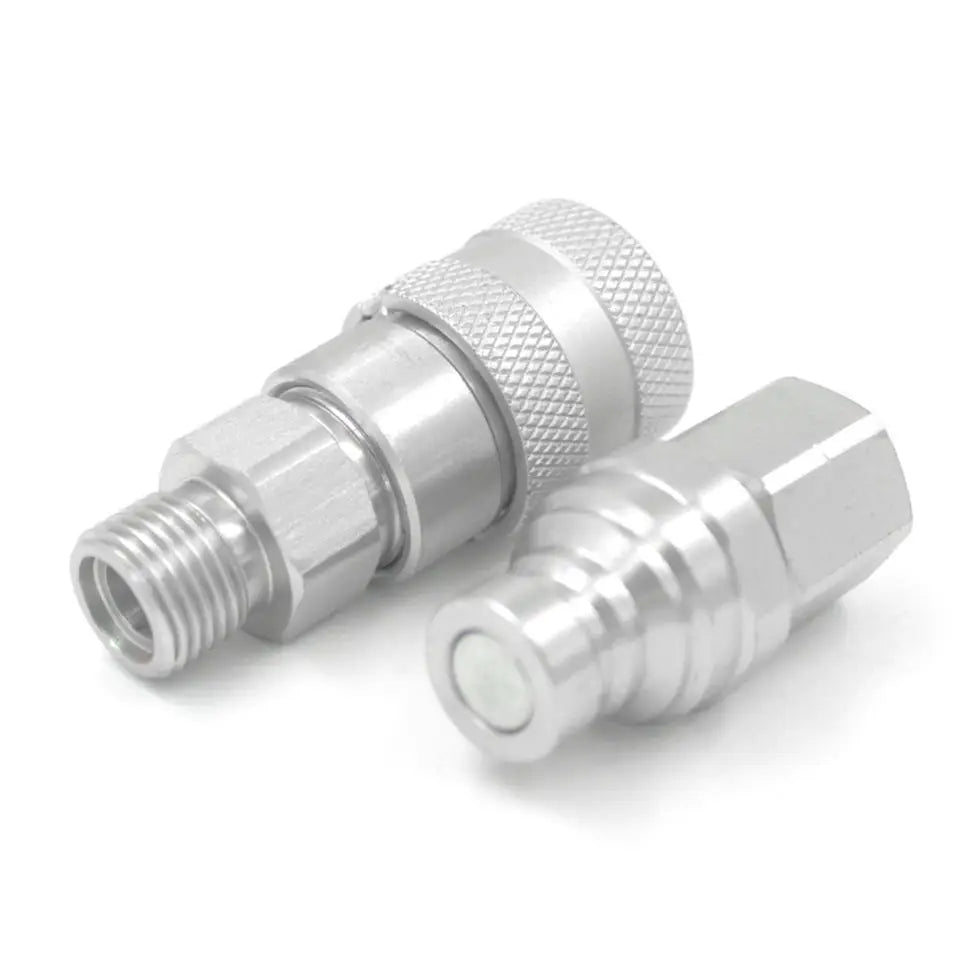 SALNYA ISO 16028 Carbon Steel High Pressure Non-spill 3/8" High Flow Flush-face Couplers Male Female Halves Forged Zinc Plated