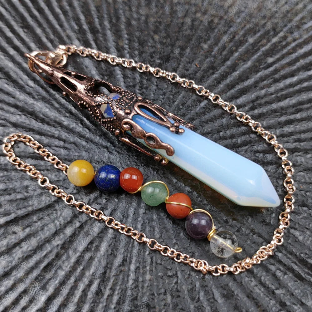 DIY Large Quantities point wand pendulum gemstone necklace energy pendulum for decoration gift