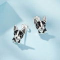 New Design 925 Sterling Silver Cute Dog Clip Earrings Ring Set Animal Earring Girl Jewelry