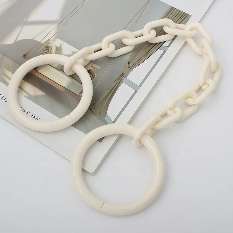 Nolvo World 47cm Total Acrylic Short Carring Chain Bag Purse Plastic Shoulder Chain Straps Wholesale