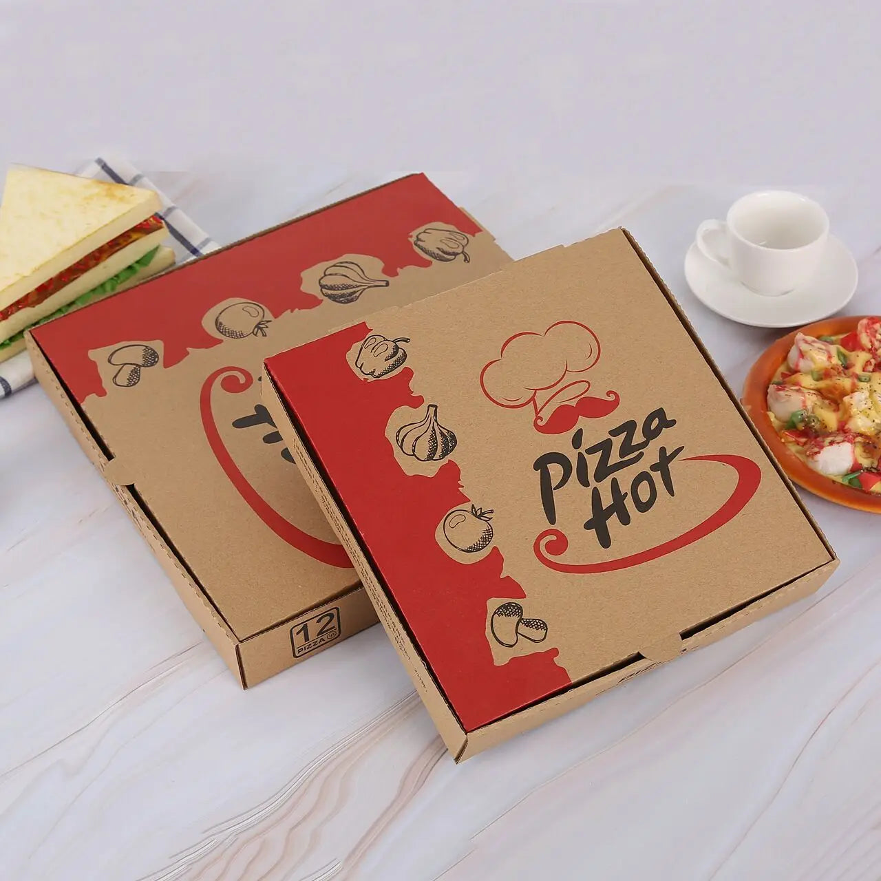 9" Kraft Corrugated Pizza Boxes Cardboard Boxes Takeout Containers Personal Pizza Boxes Mini Pizza Boxes for Pizza CakeFoods