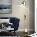 Modern Simple Floor Lamp for Tea Table LED Creative Shelf Iron Art Floor Lamps Living Room Sofa Bedroom Golden Black Stand Light