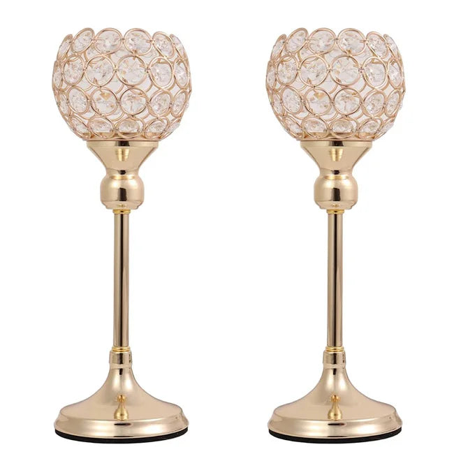 Dropship Crystal Candle Holders Pillar Candlesticks for Table Centerpieces Christmas Home Decor Wedding Party Housewarming Gift