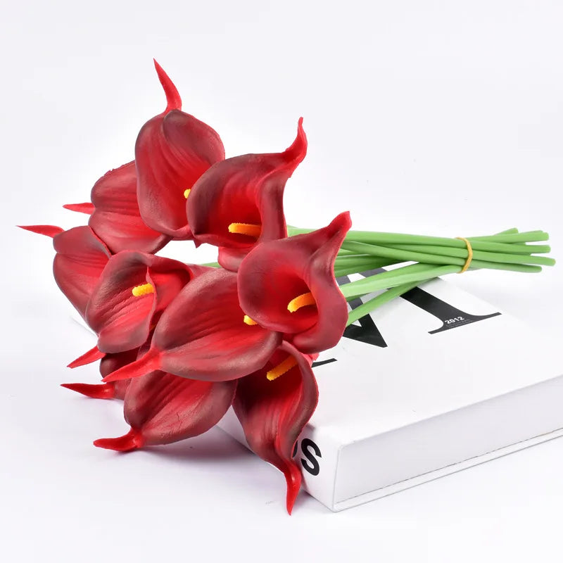 Real Touch Pu Calla Lilies Mini Artificial Flowers Calla Lily for Home Decoration