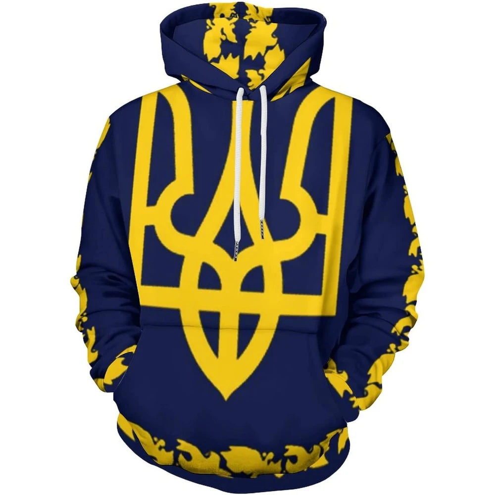 Fitspi Wholesale Custom Country Ukraine 3d Printed Hoodie Pullover Men's Long Sleeves Hoodies Sweatshirts Fit Streetwear