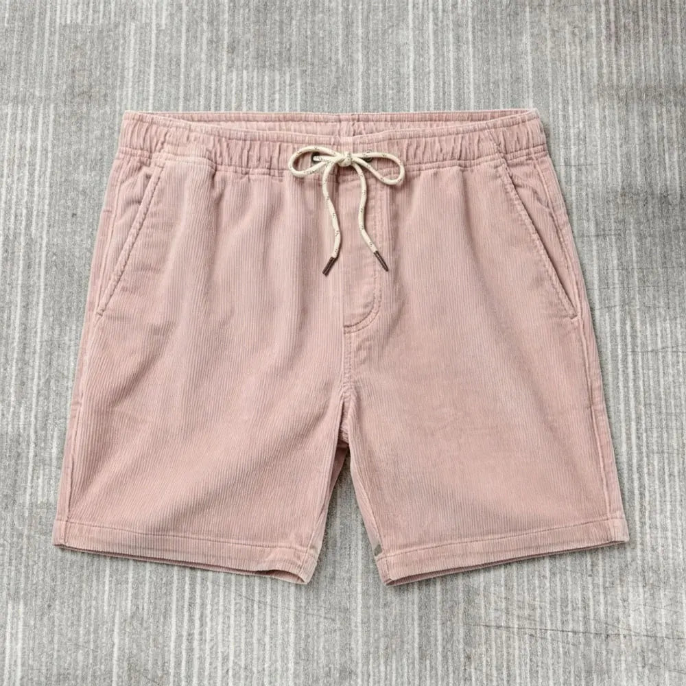 Custom Casual Organic Cotton Drawstring pink Corduroy Shorts for Men
