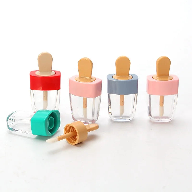 In Stock Plastic Lip Gloss Tubes Square 8ML with Wands Custom Logo Cosmetic