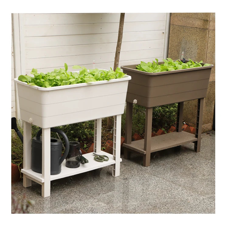 Garden Planter Outdoor Standing Vegetable Planting Box Multifunction Plant Display Raised Bed