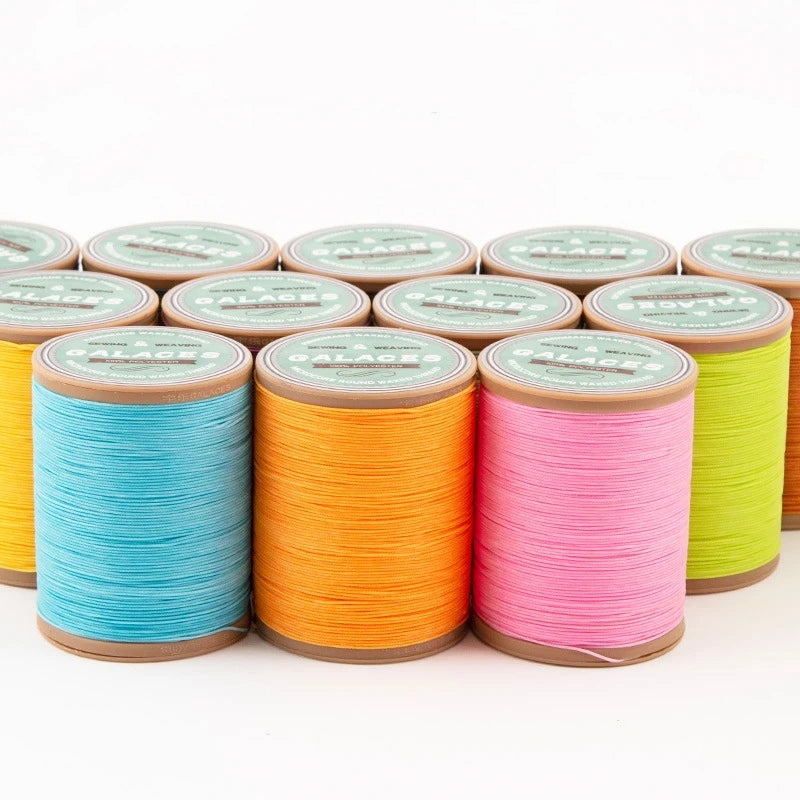 0.4mm-0.7mm Core-Spun Round Waxed Thread Polyester DIY Leather Hand Sewing Cord for Wholesale
