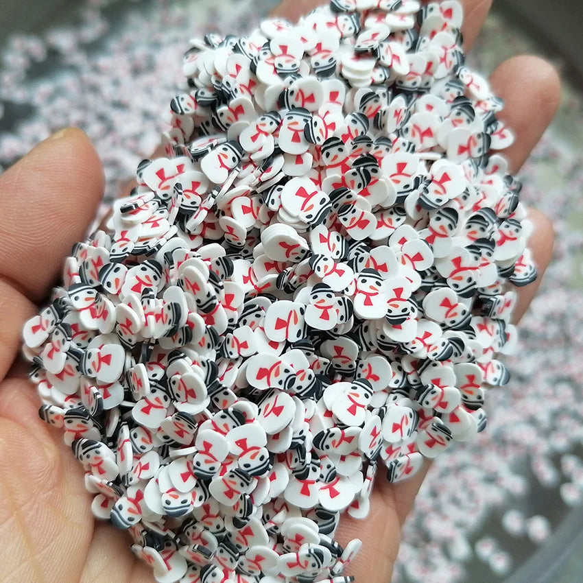 1000g DIY Craft Slime Sprinkles 5mm Christmas Snowman Polymer Clay Sprinkles Slices
